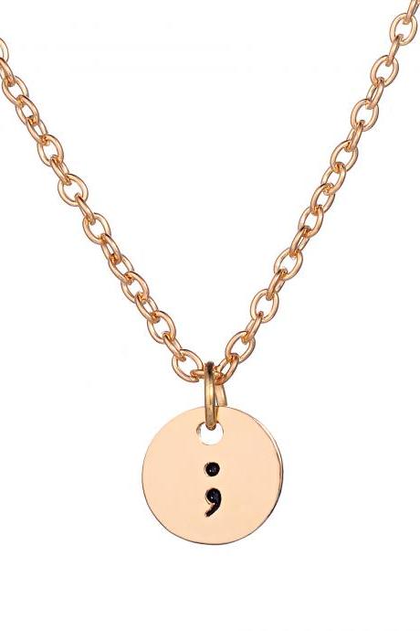 Simple Fashion Semicolon Necklace Pendant