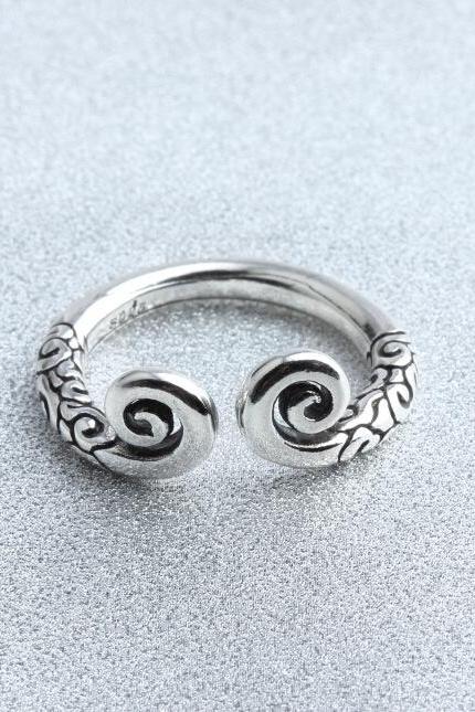Pure White Brass Copy Twist Thai Silver Restoring Ancient Ways Is Contracted Iron Ring
