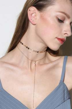 2017 new tide van copper sequins lady's necklace