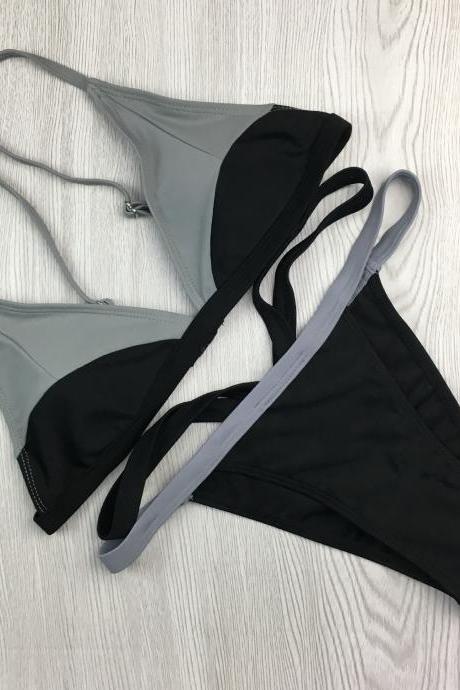 Sexy Color Matching Two Pieces Swimwear