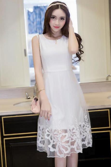 Sleeveless Small Sweet Wind Embroidery Party Dress