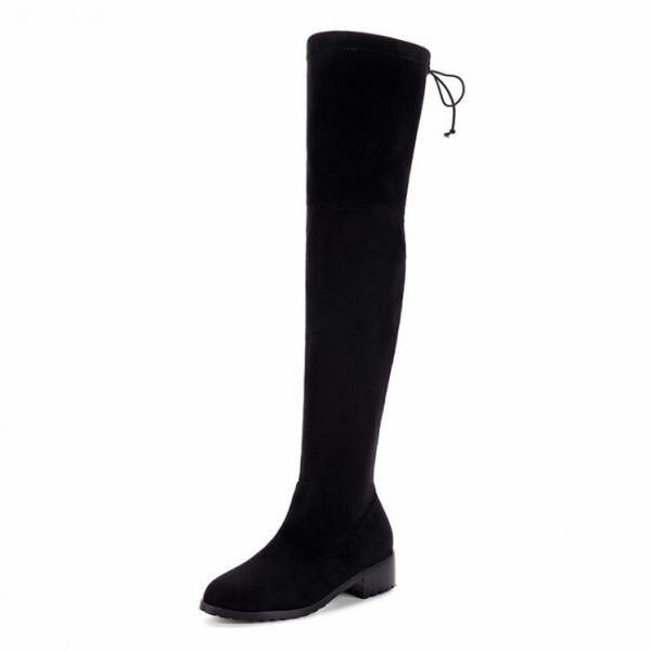 Plus-Size Over The Knee Long Boots for Women – Chunky Heel Nightclub Platform