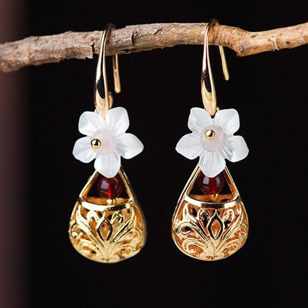 Original Geometry Floral Split-Joint Earrings Accessories