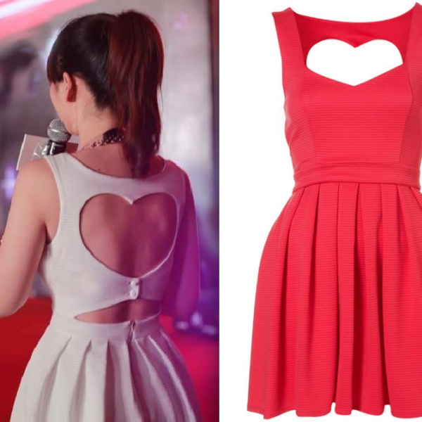 pink dress red hearts