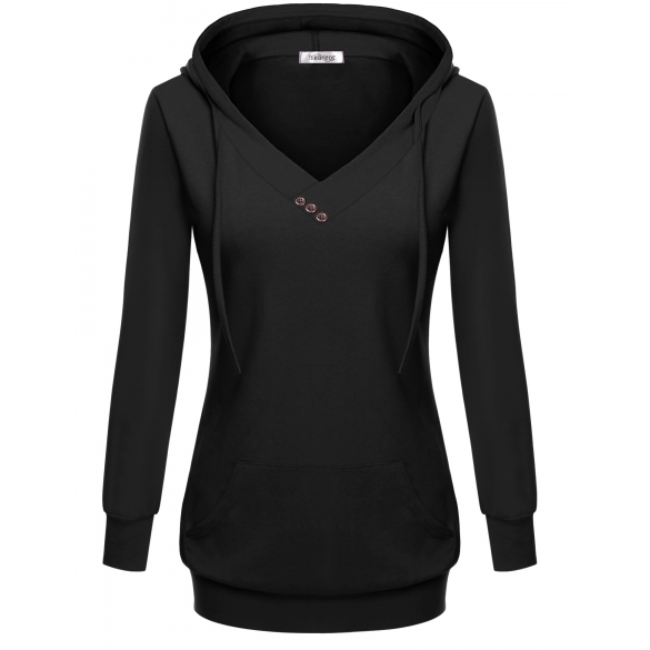 v neck hoodie women's