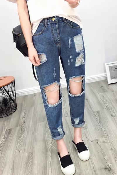 rough jeans style for girl