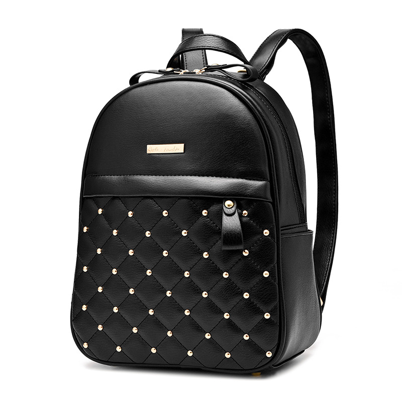 Quilted Lining Rivet Decoration Women Backpack on Luulla