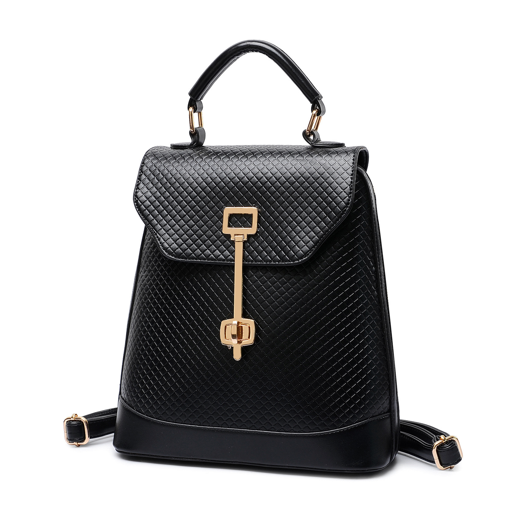 Quilted Lining Latch Design Women Backpack on Luulla