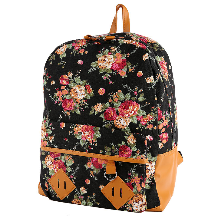 Canvas Flower Rucksack Backpack School Bag on Luulla
