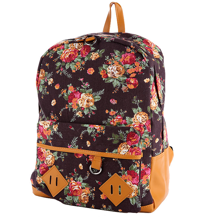 Canvas Flower Rucksack Backpack School Bag on Luulla