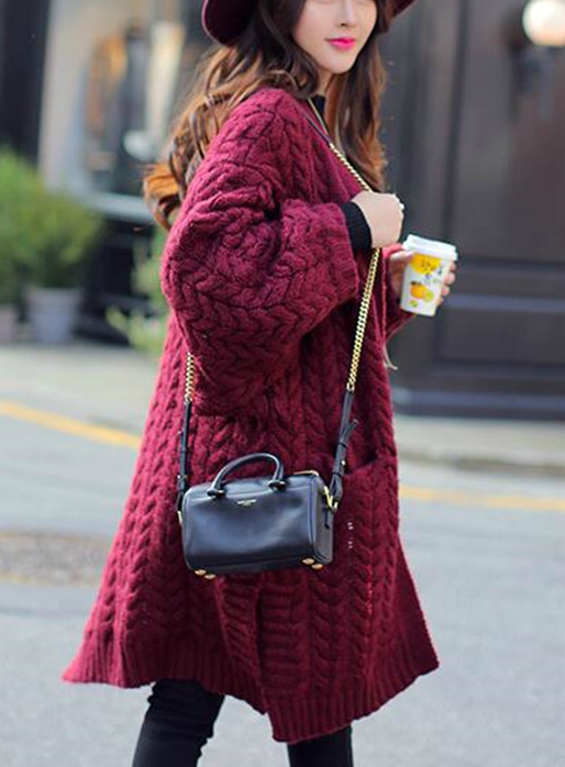 Striped Batwing Sleeve Dropped Shoulder Jacket