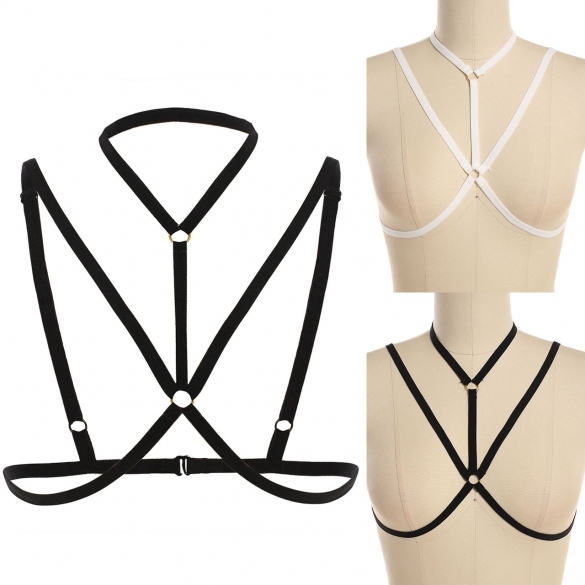 Women Sexy Halter Hollow Out Unlined Bandage Bra Underwear Cami Top on