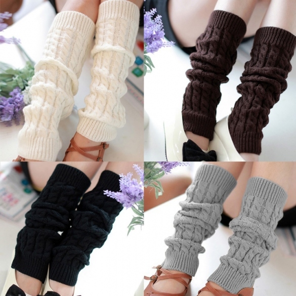 Women's Knit Crochet Winter Leg Warmer Socks on Luulla