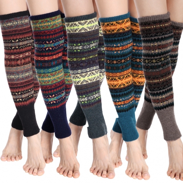 Avidlove Knee High Winter Bohemian Knit Crochet Leg Warmer on Luulla