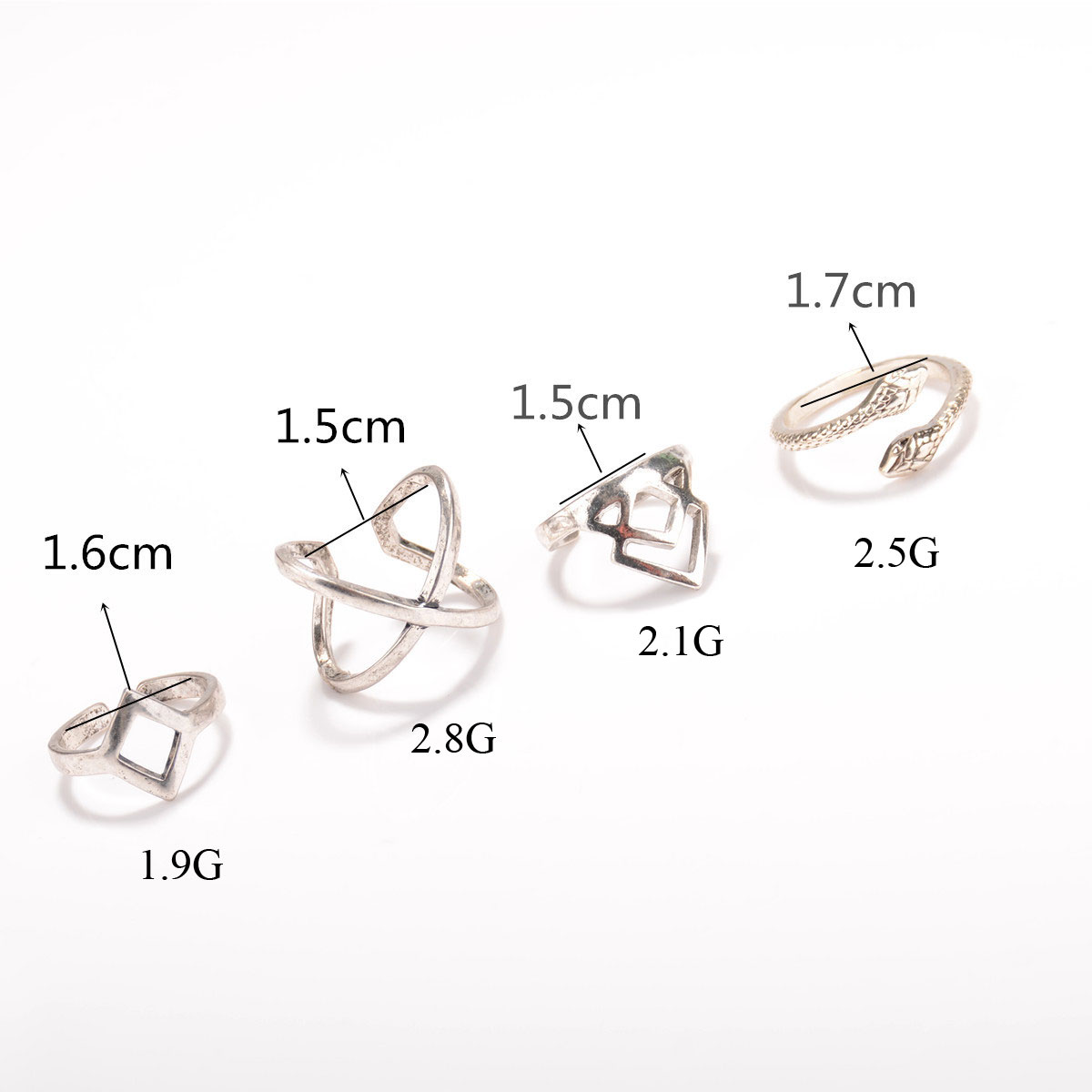 Exaggerated Snake Diamond Open Ring on Luulla