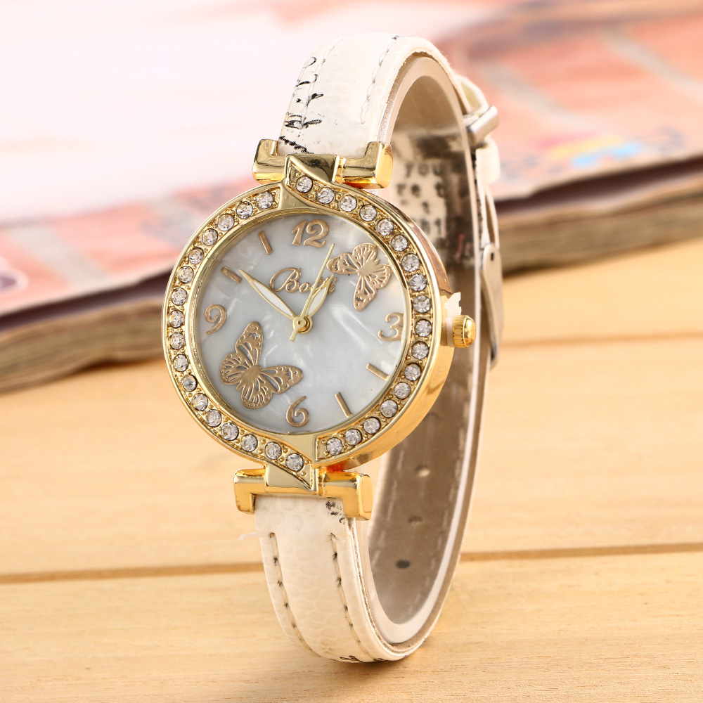 Crystal Butterfly Leather Gift Watch on Luulla