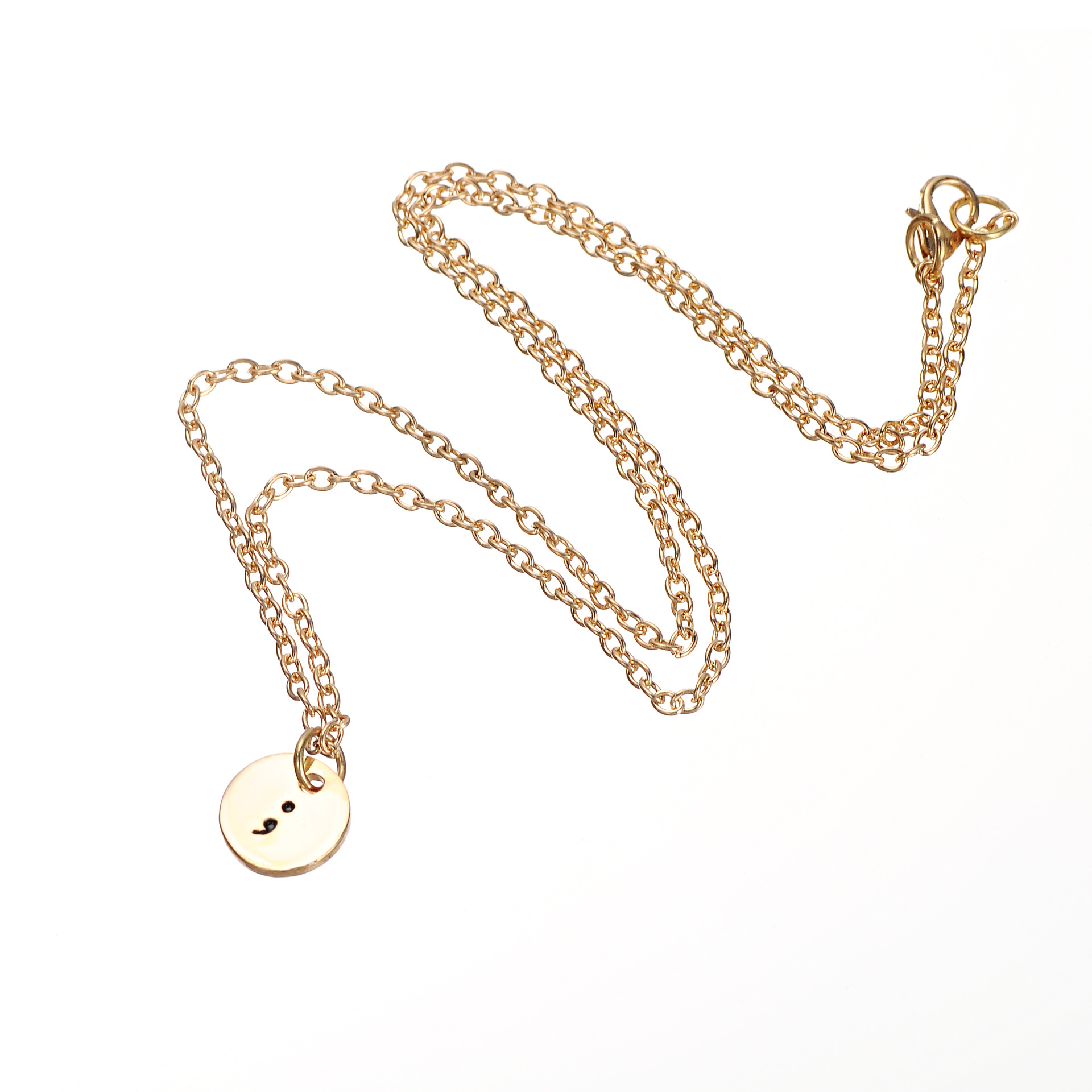 Simple Fashion Semicolon Necklace Pendant on Luulla